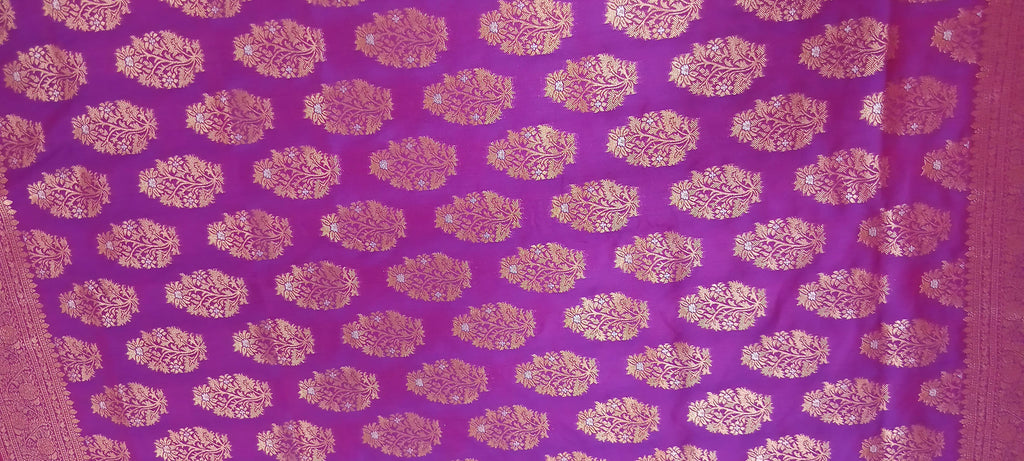 Kanchipuram Pure Silk Saree with Butta Motif in Royal Purple Color