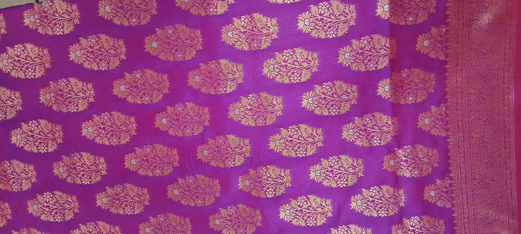 Kanchipuram Pure Silk Saree with Butta Motif in Royal Purple Color