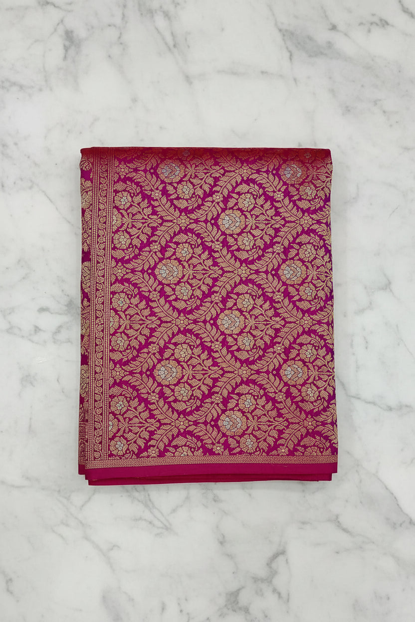 Kanchipuram Pure Silk Saree with Butta Motif in Royal Purple Color