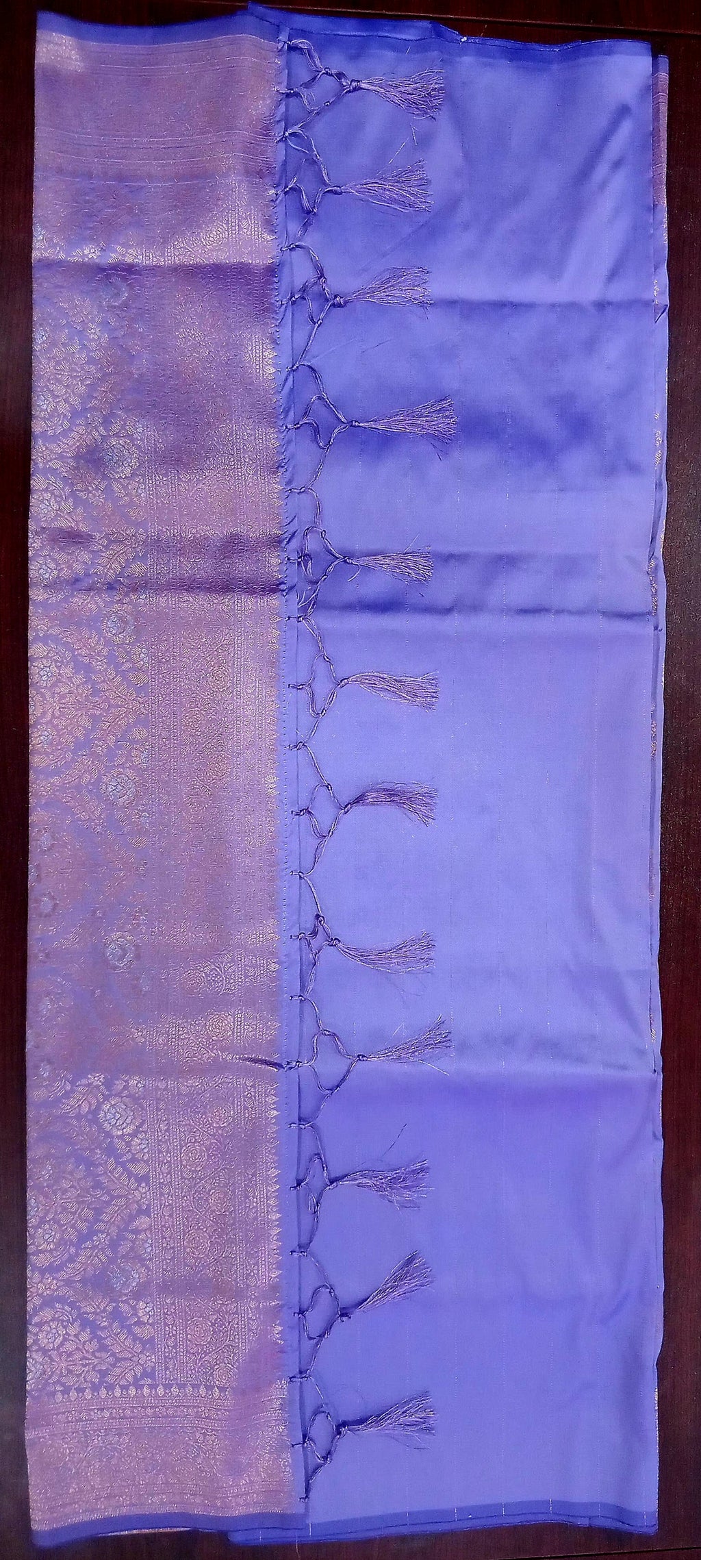 Kanchipuram Pure Silk Saree with Butta Motif in Lilac Purple Color