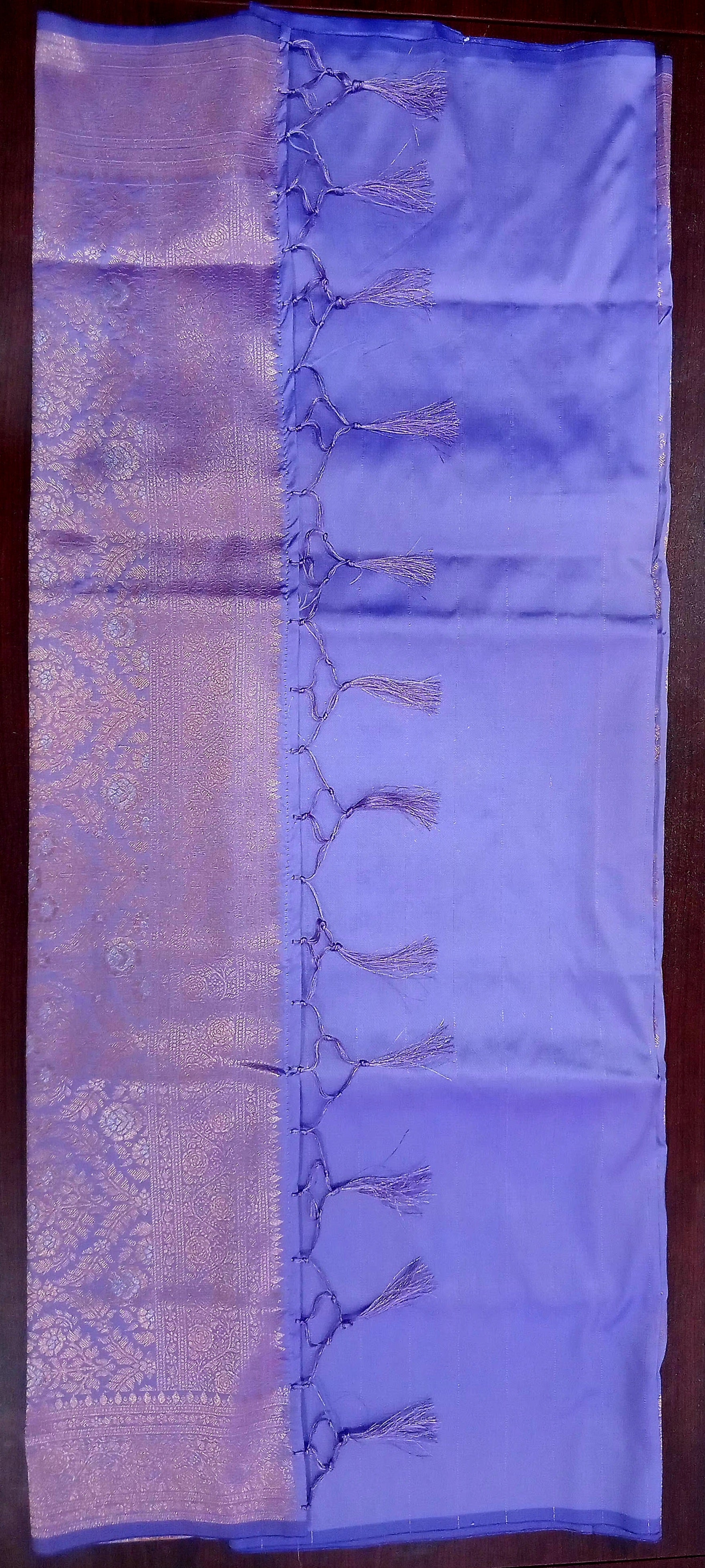 Kanchipuram Pure Silk Saree with Butta Motif in Lilac Purple Color