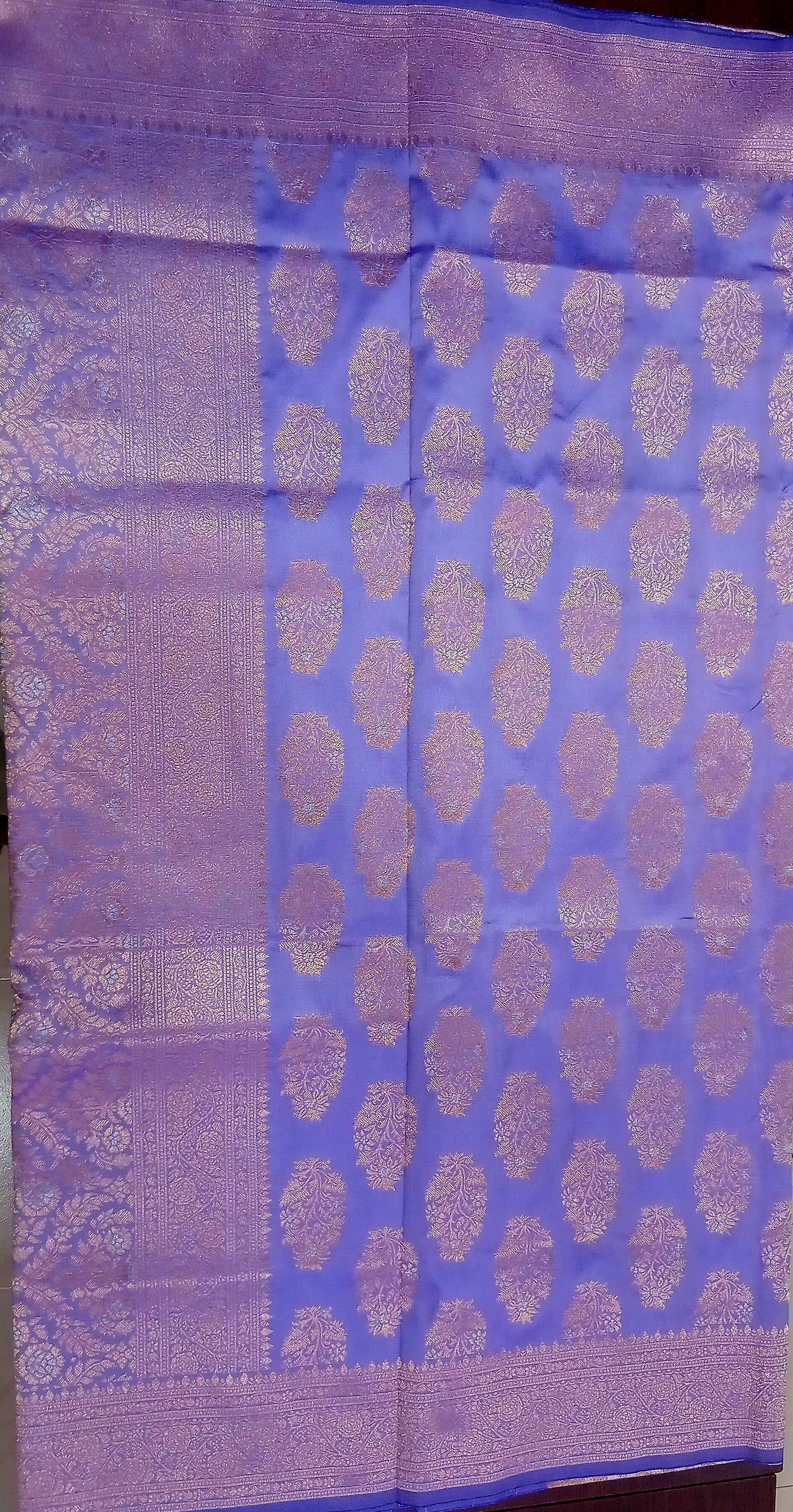 Kanchipuram Pure Silk Saree with Butta Motif in Lilac Purple Color