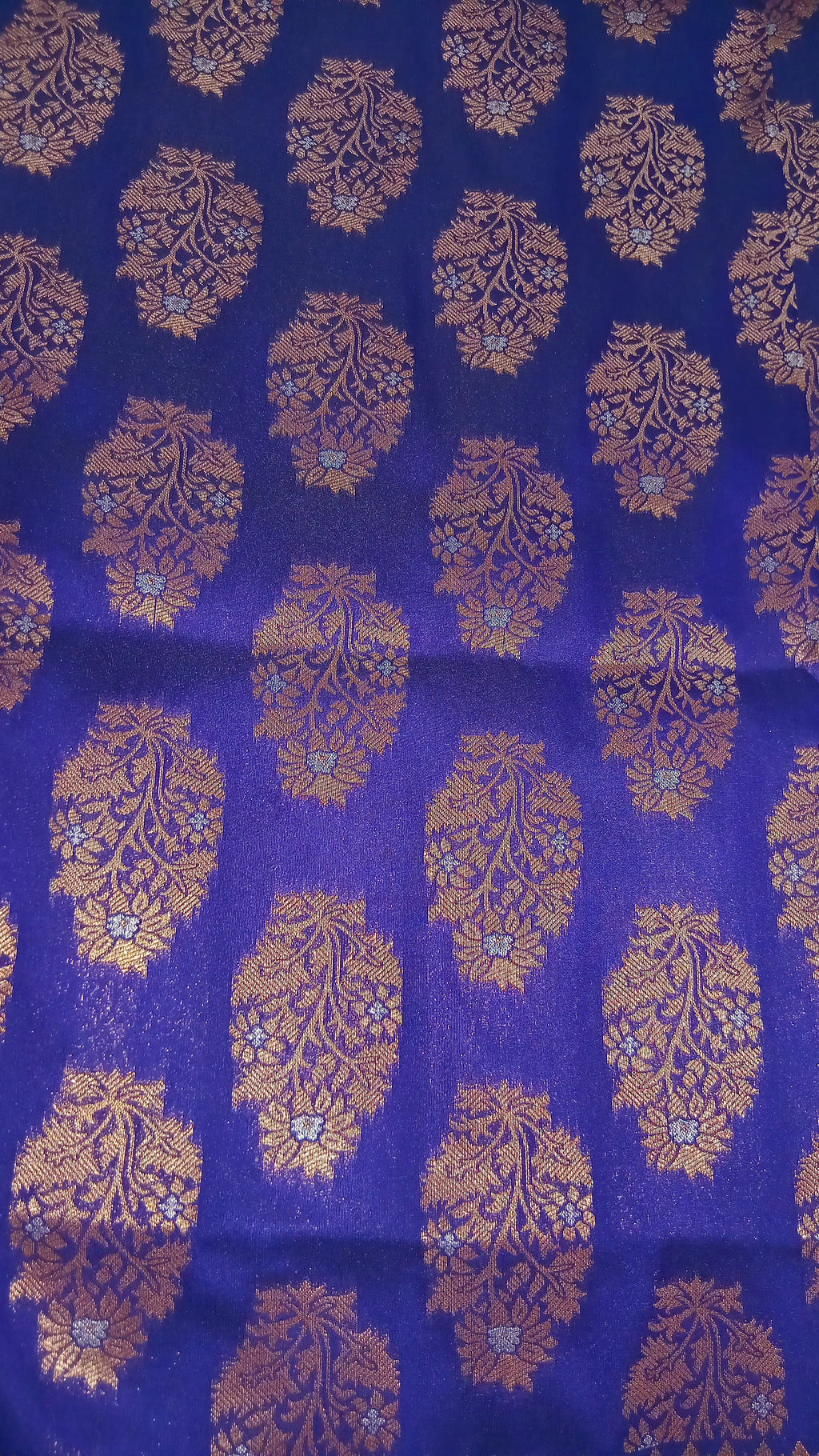 Kanchipuram Pure Silk Saree with Butta Motif in Royal Blue Color