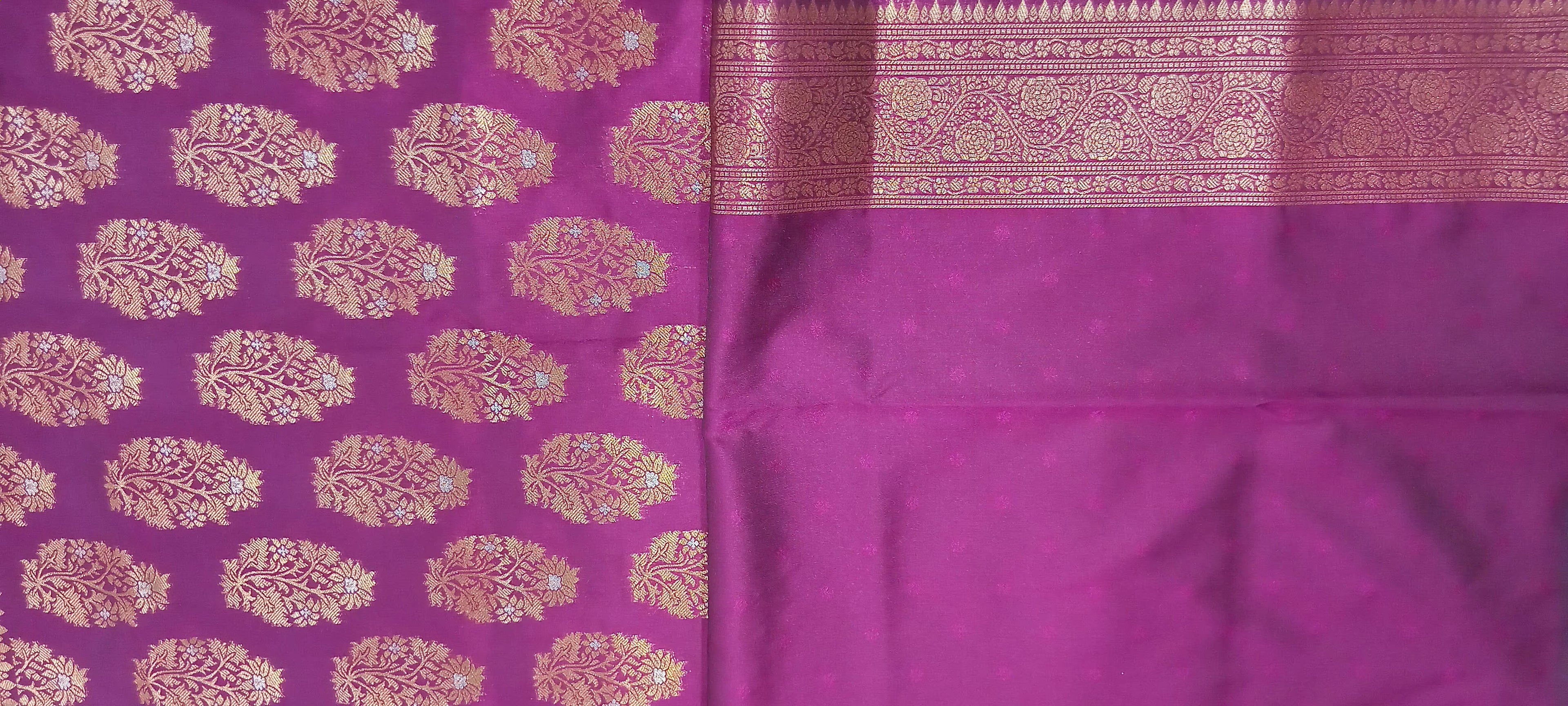 Kanchipuram Pure Silk Saree with Butta Motif in Purple Color