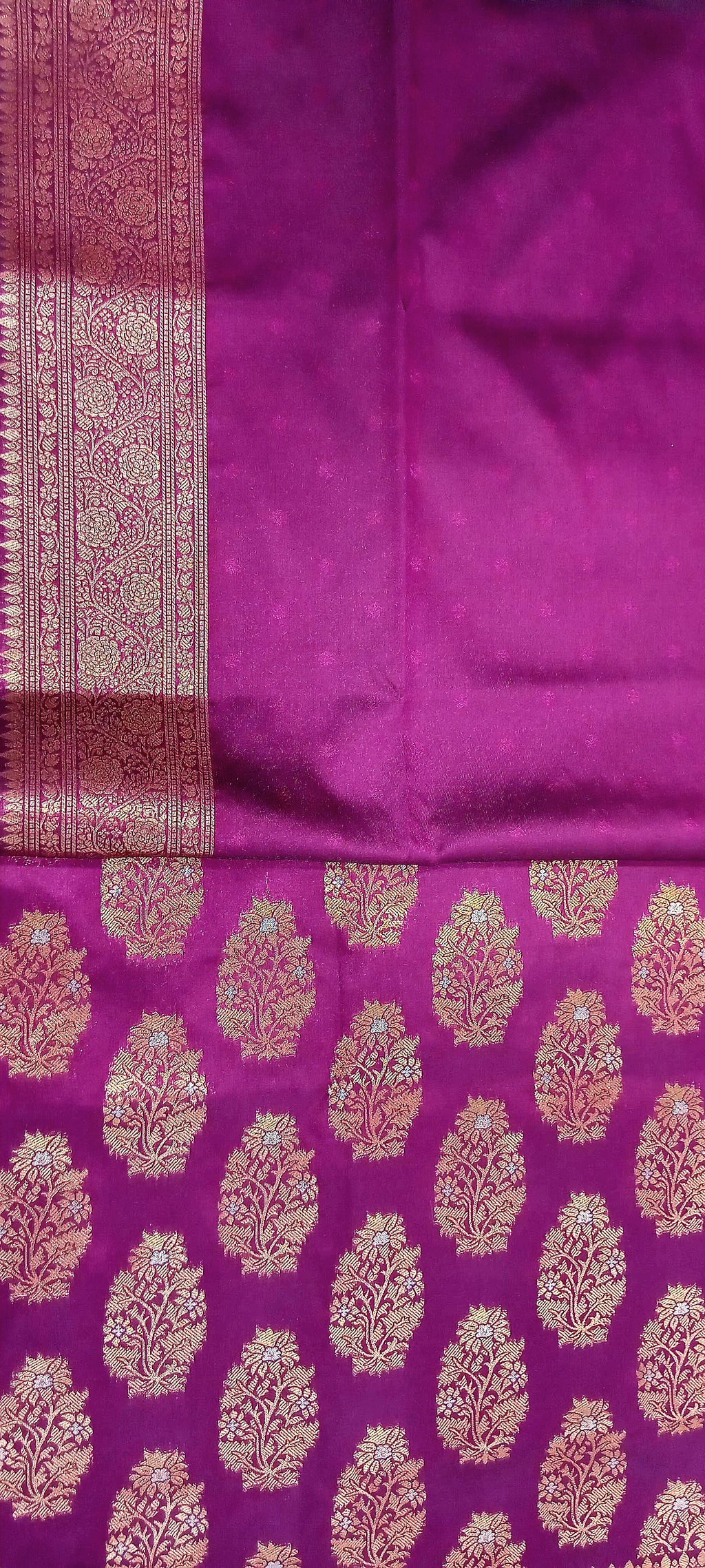 Kanchipuram Pure Silk Saree with Butta Motif in Purple Color