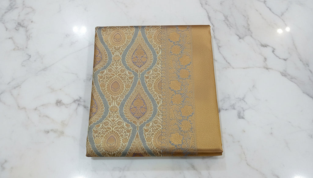 Kanchipuram Pure Silk Saree with detailed Butta motifs and luxurious Pallu in Grey color