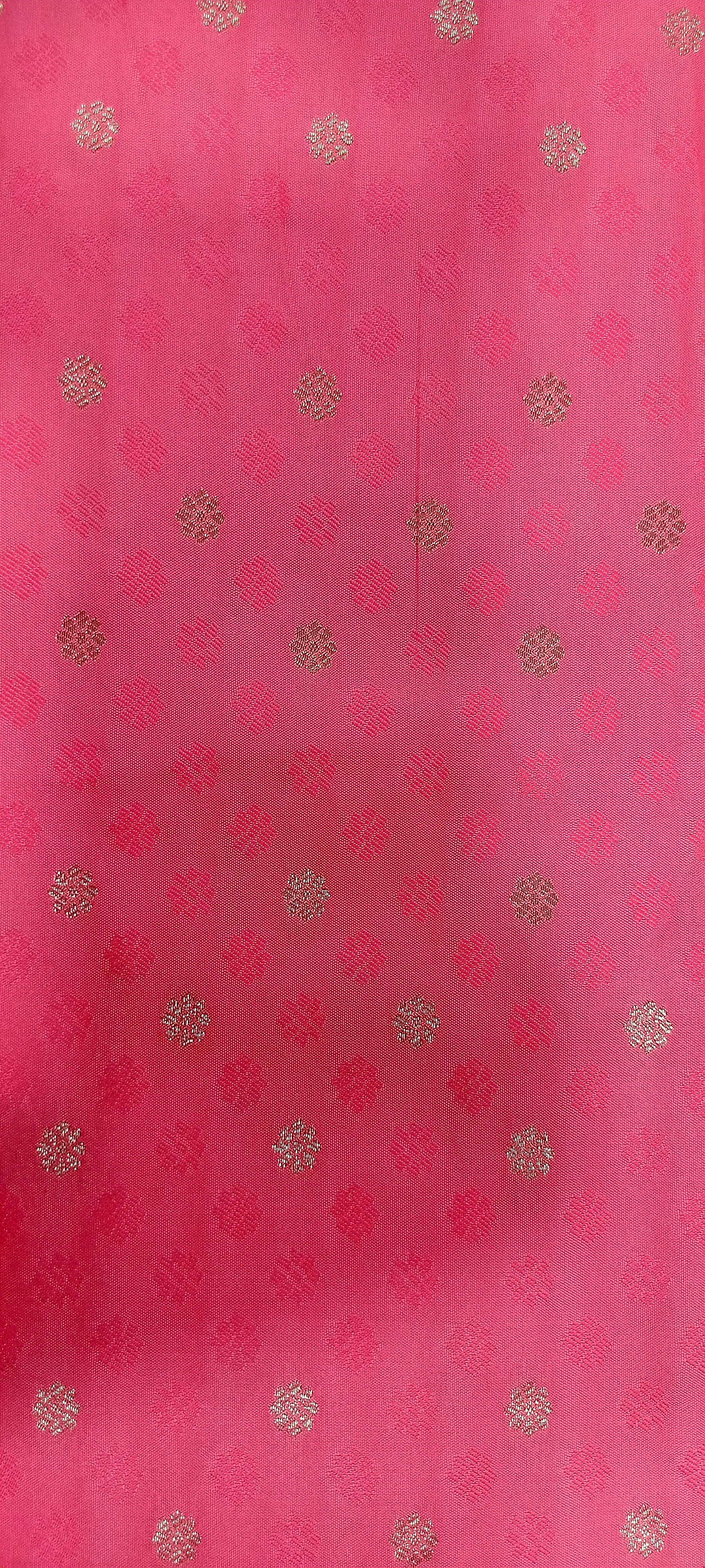 Kanchipuram Pure Silk Saree with detailed Butta motifs and luxurious Pallu in Cream Peach color