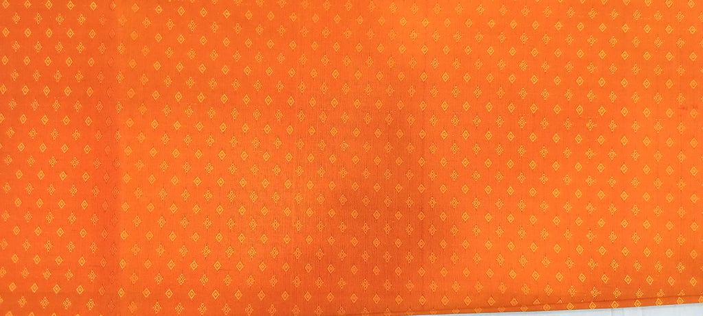Kanchipuram Pure Silk saree with Intricate Gold Butta Motifs in Marigold Yellow Orange Color