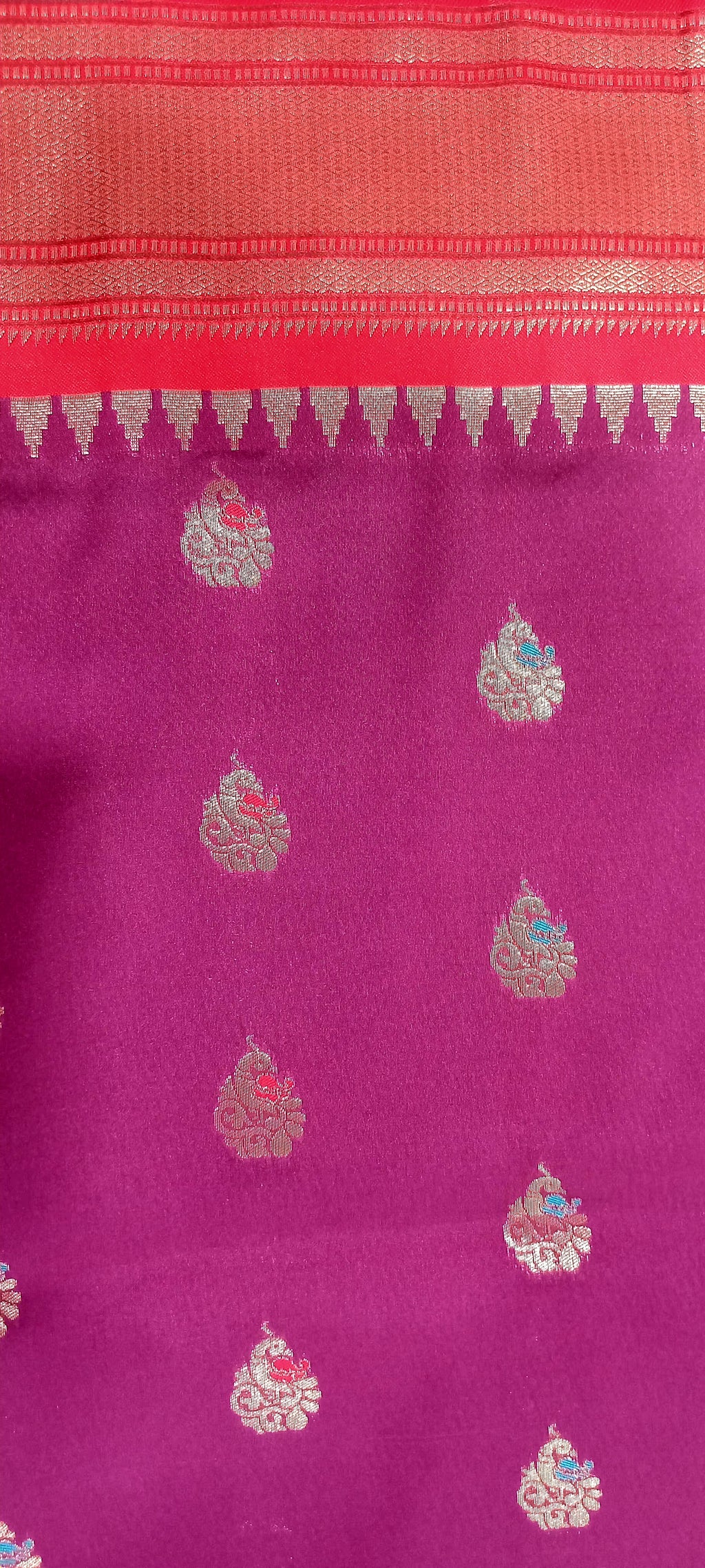 Patola Paithani Pure Silk Saree bird pattern with Rich Zari Border and Pallu in Rich Pink color