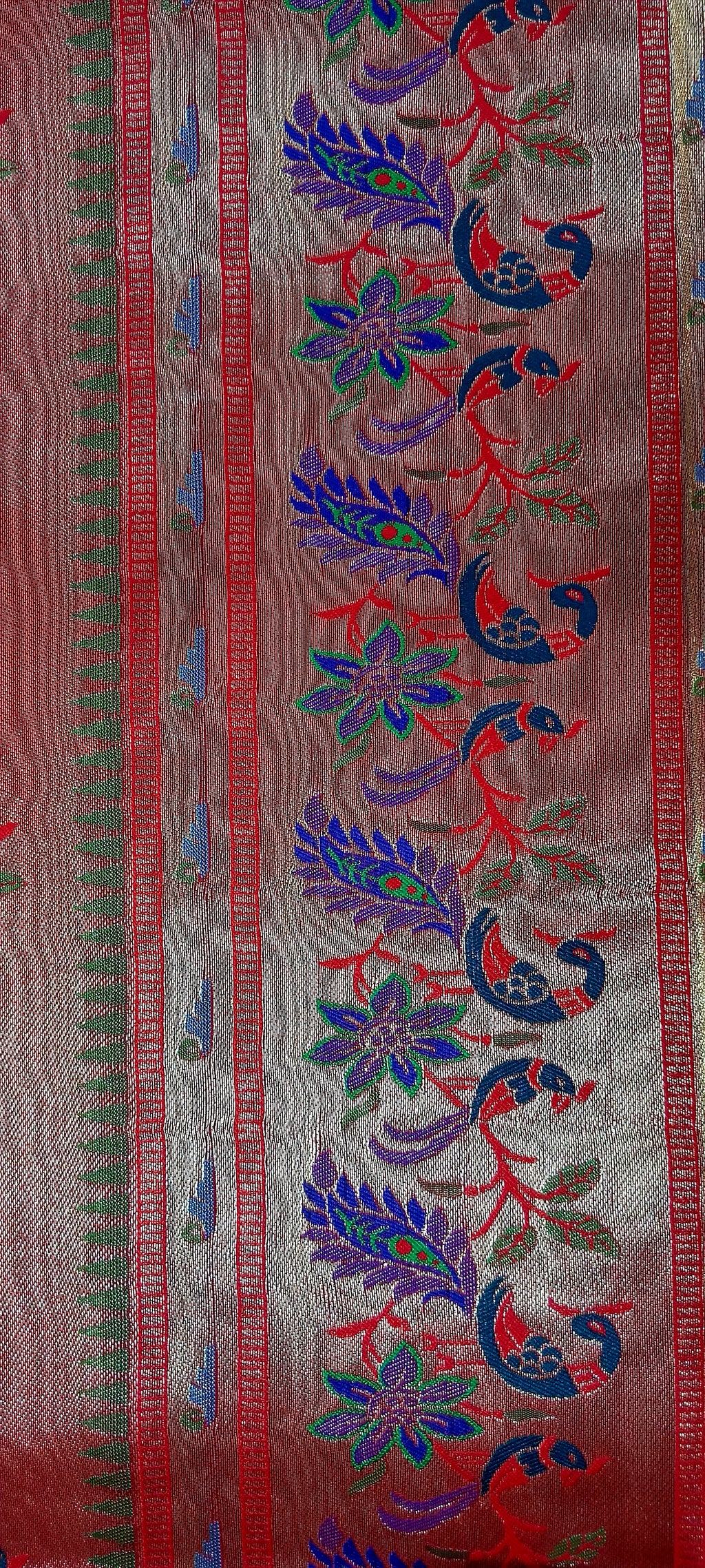 Patola Paithani Pure Silk Saree bird pattern with Rich Zari Border and Pallu in Rich Pink color