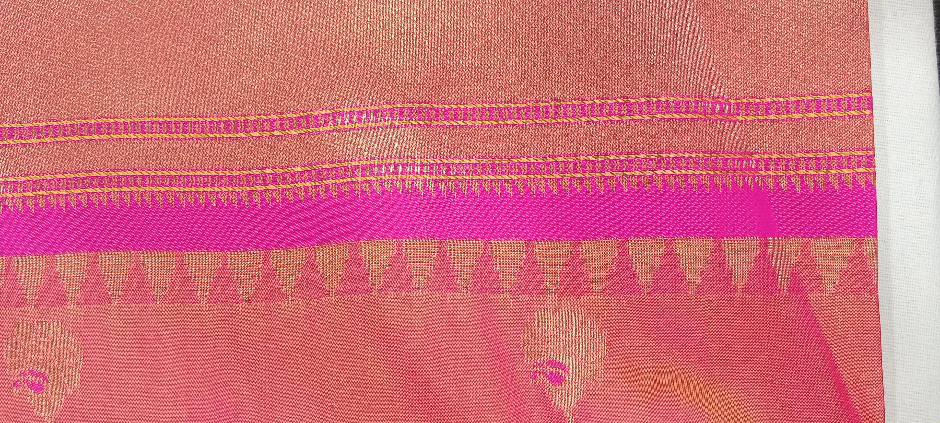 Patola Paithani Pure Silk Saree bird pattern with Rich Zari Border and Pallu in Coral Color