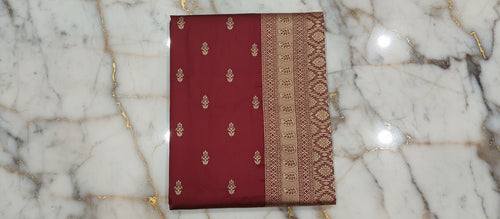 Banarasi Pure Silk Saree with mini gold zari butta motif all over saree with elaborate gold zari border and pallu in Navy Blue color (Copy)