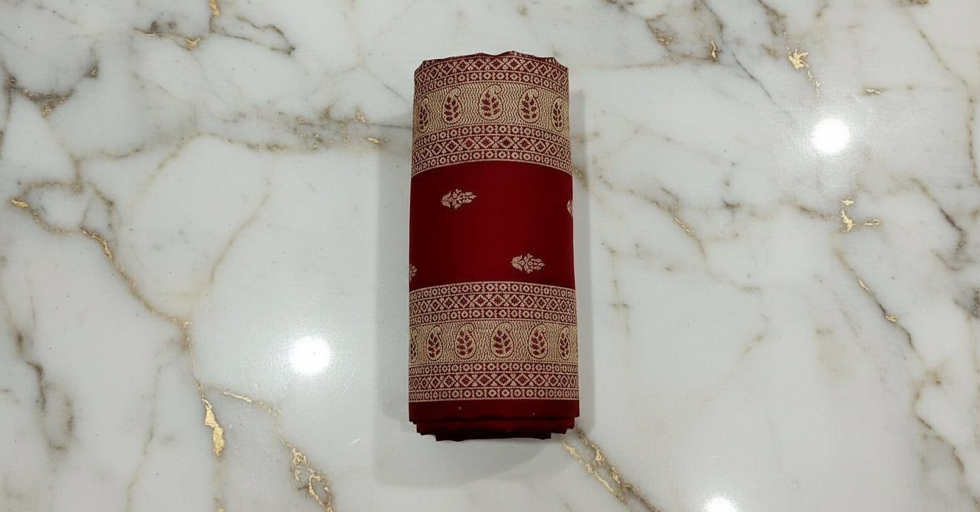 Banarasi Pure Silk Saree with mini gold zari butta motif all over saree with elaborate gold zari border and pallu in Navy Blue color (Copy)