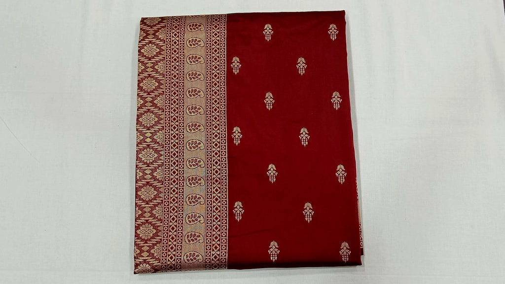 Banarasi Pure Silk Saree with mini gold zari butta motif all over saree with elaborate gold zari border and pallu in Navy Blue color (Copy)