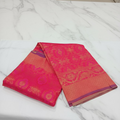 Kanchipuram Pure Silk Saree with detailed Butta motifs and luxurious Pallu in Royal Pink color
