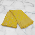Kanchipuram Pure Silk Saree with Butta Motif in Refreshing Yellow Color