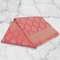 Kanchipuram Pure Silk Saree with Butta Motif in Coral Peach Color