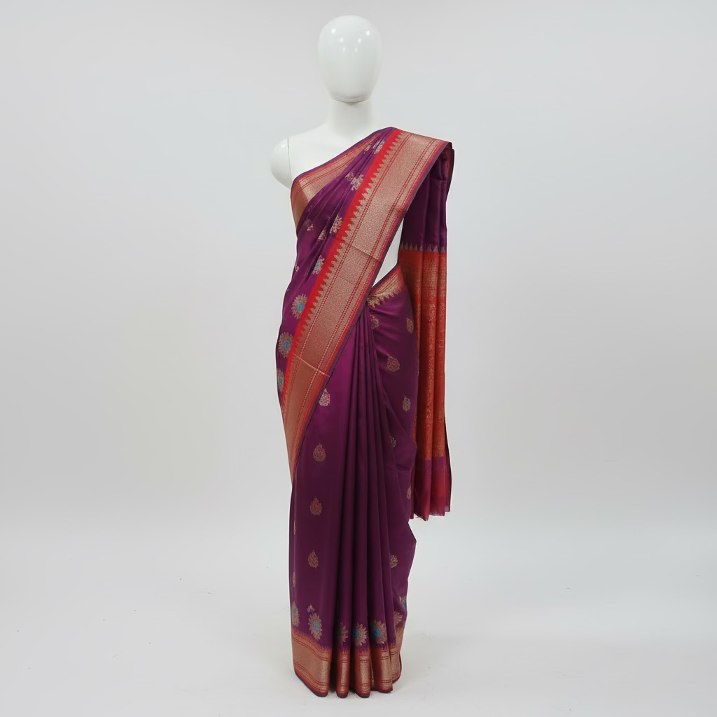 Patola Paithani Pure Silk Saree bird pattern with Rich Zari Border and Pallu in Rich Pink color