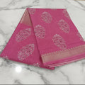 Tussar Silk saree with floral pattern light weight saree organza drape with gold color silk border in