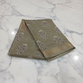 Tussar Silk saree with floral pattern light weight saree organza drape with gold color silk border in  Green Color