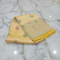Banarasi Pure Silk Saree with luxurious yet delicate looking Gold Zari Buttas all over the saree and Pallu in Cream color