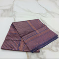 Silk Georgette saree with beautiful buttas , flowy drape elegant light weight Pattu Silk saree in Dark Purple Rose Gold Zari