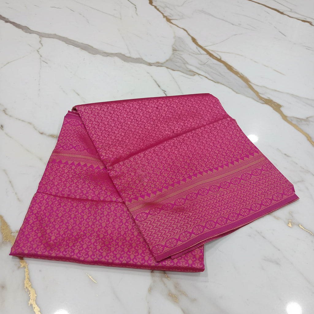 Silk Georgette saree with beautiful buttas , flowy drape elegant light weight Pattu Silk saree in Royal Pink saree