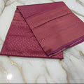 Silk Georgette saree with beautiful buttas , flowy drape elegant light weight Pattu Silk saree in Dark Pink color
