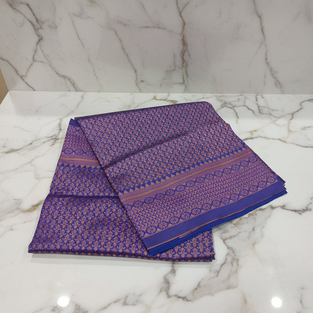 Silk Georgette saree with beautiful buttas , flowy drape elegant light weight Pattu Silk saree in Royal Purple color