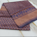 Silk Georgette saree with beautiful buttas , flowy drape elegant light weight Pattu Silk saree in Purple color with Rose Gold Zari