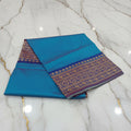 Silk Georgette saree with beautiful Border, flowy drape elegant light weight Silk blend saree in Blue Navy Border
