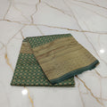 Silk Georgette saree with beautiful buttas , flowy drape elegant light weight Pattu Silk saree in Fresh Leaf Green