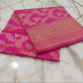 Silk Georgette saree with beautiful buttas , flowy drape elegant light weight Silk blend saree in  Royal Pink color
