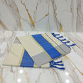 Tissue Silk Saree with Gold Kasavu Authentic Kerala Kasavu Saree in Cream Color with wide Blue color bands and tassels