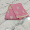 Georgette Saree with elegant gold silk thread Mango Buttas all over intricate border and Pallu in Pink Color
