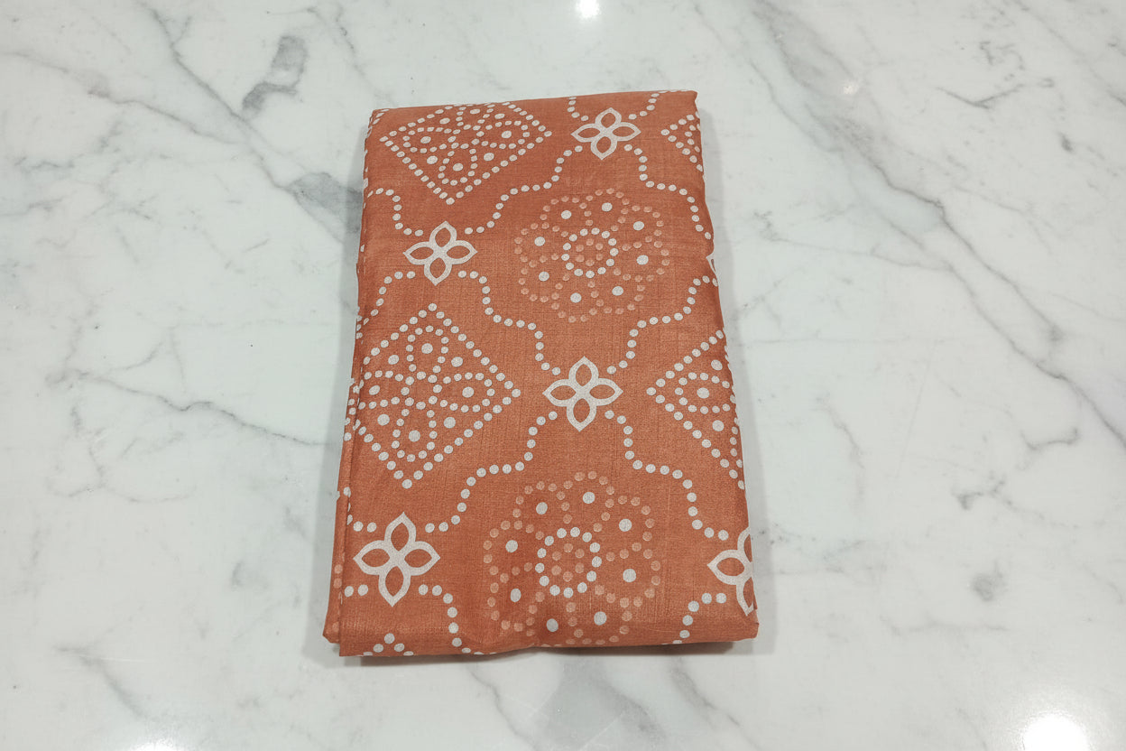 Cotton Polyester Trendy Modern Saree with Flowy Drape in Flower Printed Pattern in Light Brown  Color
