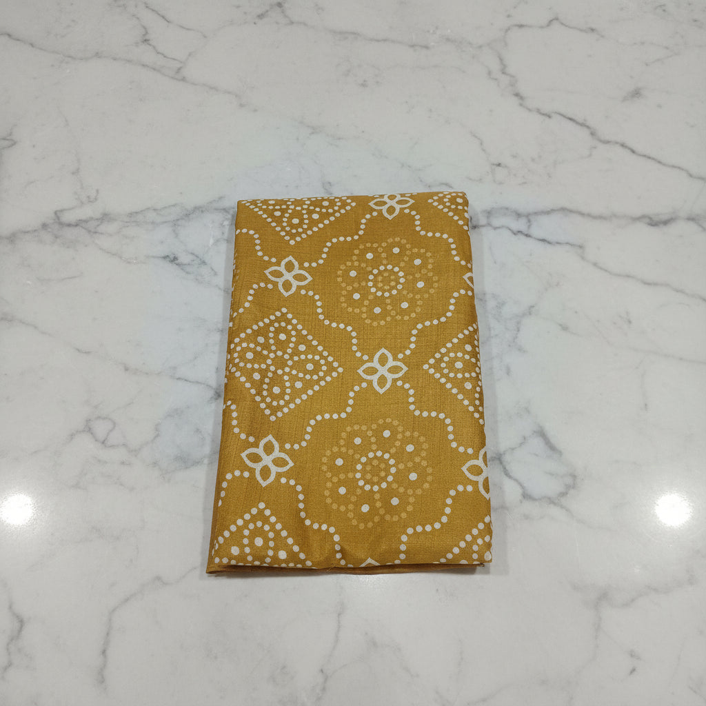 Cotton Polyester Trendy Modern Saree with Flowy Drape in Flower Printed Pattern in Light Yellow Color