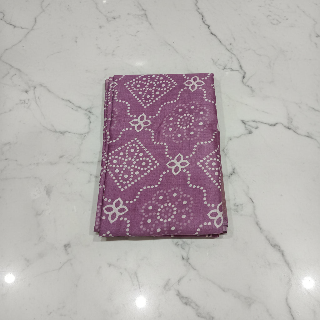 Cotton Polyester Trendy Modern Saree with Flowy Drape in Flower Printed Pattern in Light Purple Color