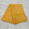 Cotton Polyester Trendy Modern Saree with Flowy Drape in Geometric Printed Pattern in Pleasant Yellow Color