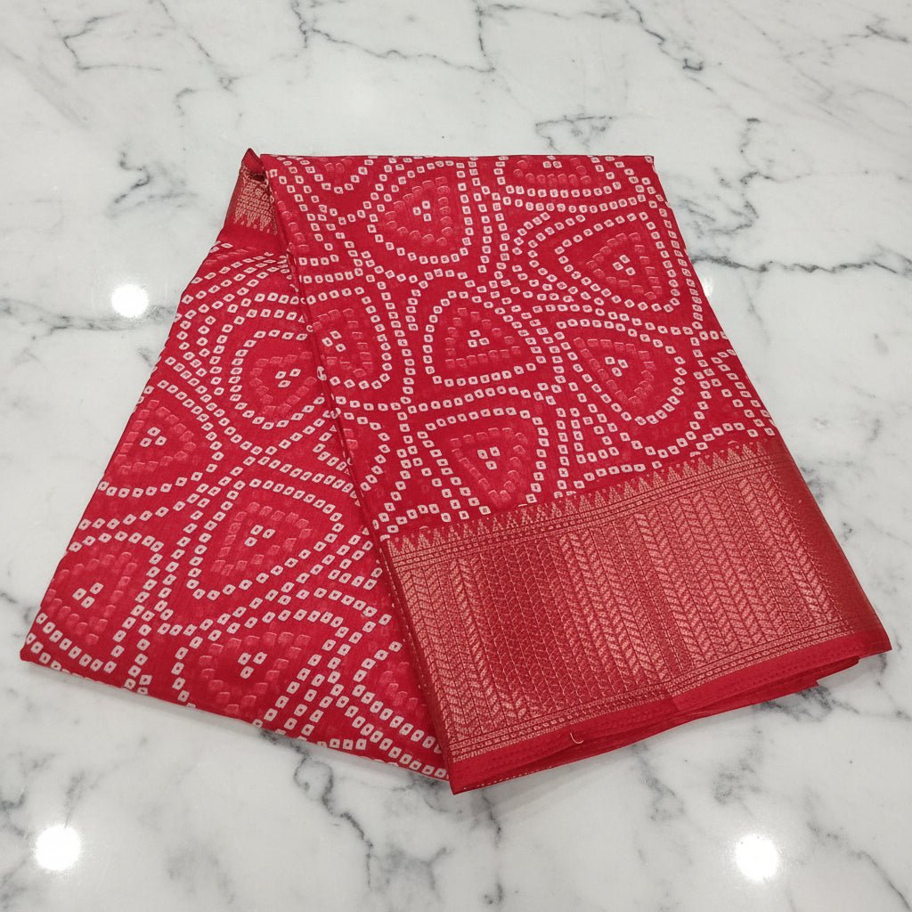 Cotton Polyester Trendy Modern Saree with Flowy Drape in Geometric Printed Pattern in Royal Pink Color
