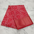 Cotton Polyester Trendy Modern Saree with Flowy Drape in Geometric Printed Pattern in Red Color