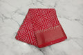 Cotton Polyester Trendy Modern Saree with Flowy Drape in Geometric Diamond Printed Pattern in Nice Red Color