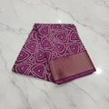 Cotton Polyester Trendy Modern Saree with Flowy Drape in Geometric Printed Pattern in Purple Color