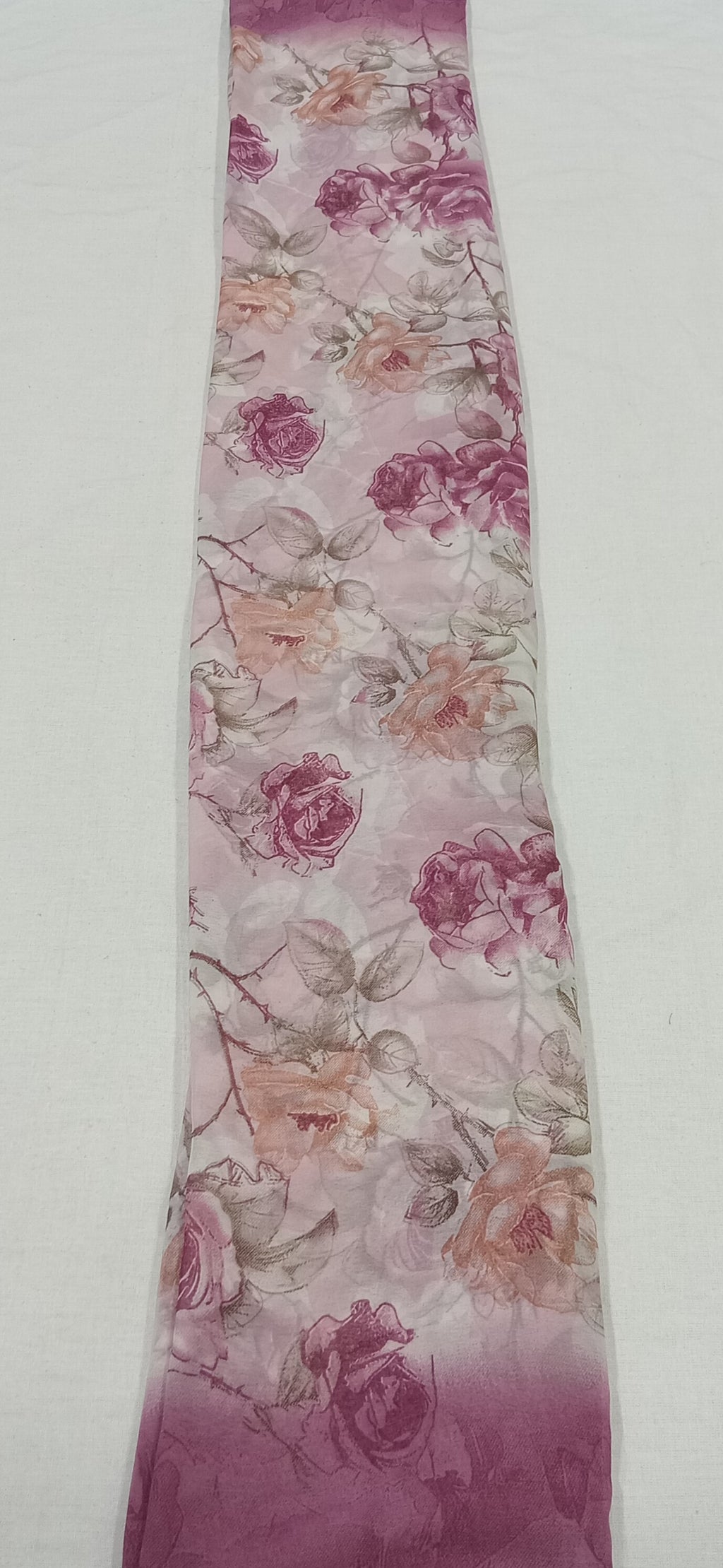 Georgette Chiffon Saree with Rose Flower printed in Lotus Pink Color