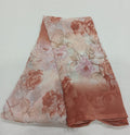 Georgette Chiffon Saree with Rose Flower printed in Brown Color