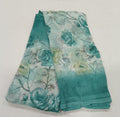 Georgette Chiffon Saree with Rose Flower printed in Green Color