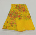 Chiffon Saree with printed Mini Flowers in Yellowish Yellow color