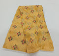 Chiffon Saree with printed Petals in Dark Yellow color