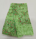 Chiffon Saree with printed Mini Flowers in Green color