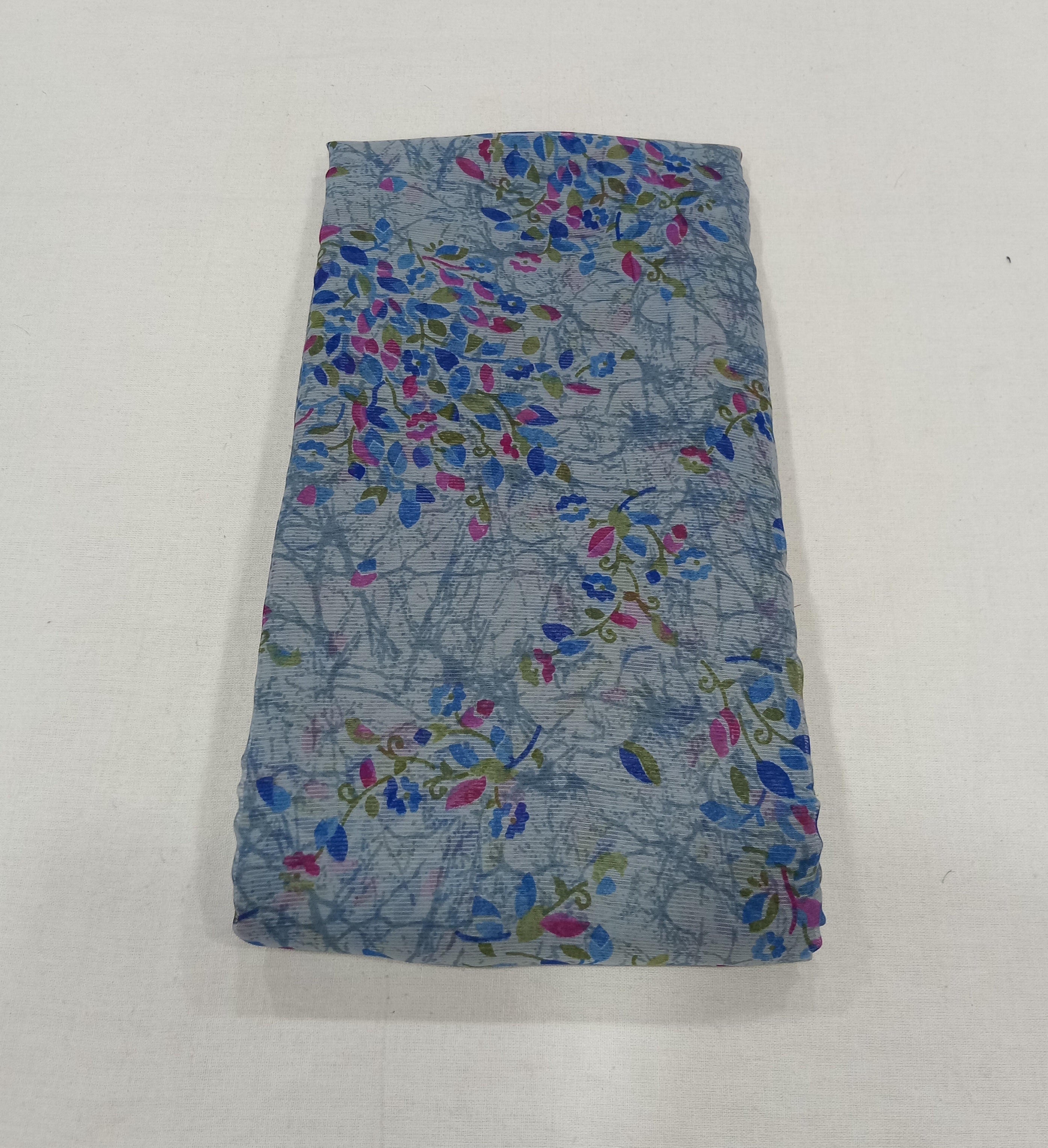 Chiffon Saree with printed Mini Flowers in Grey color
